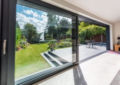 aïr aluminium sliding doors on a rear extension creating a seamless indoor-outdoor transition