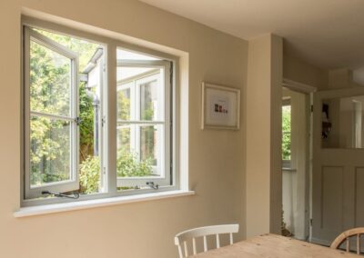 Bereco timber casement window, interior, Dedham Essex project