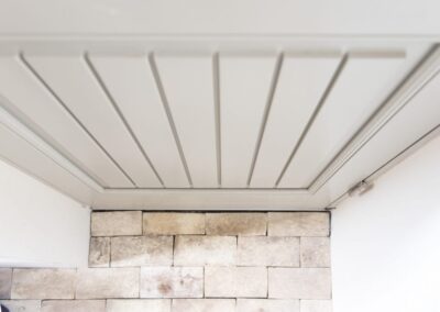 Timber porch ceiling and stone detail, Bereco project, Dedham Essex