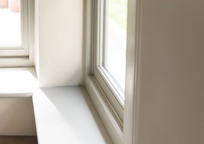 Painted timber window reveal, Bereco installation, Dedham Essex