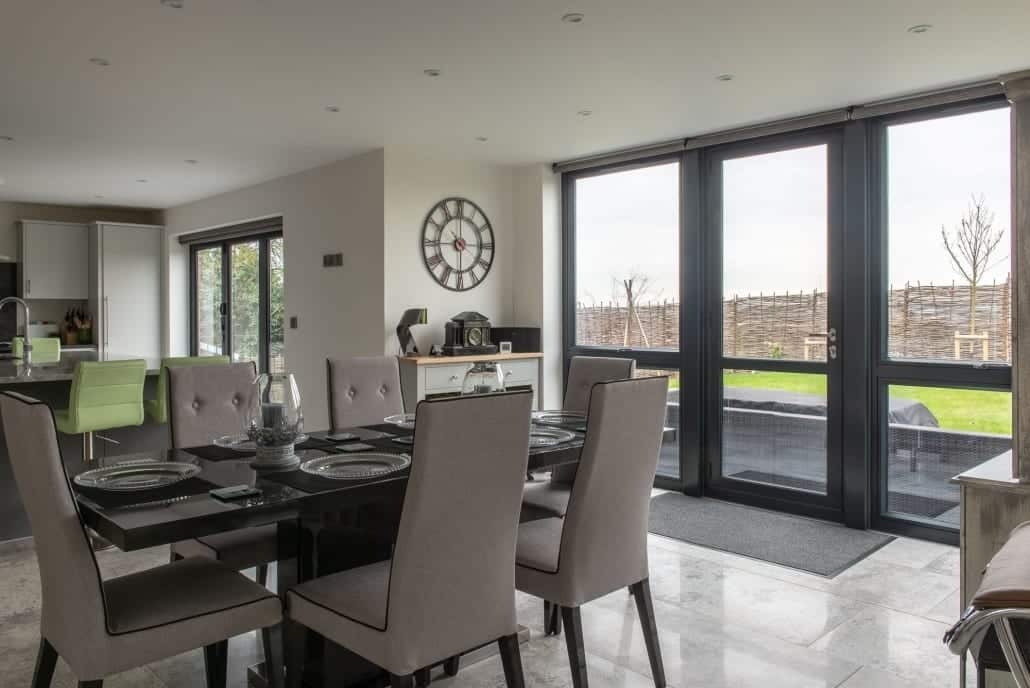 Origin aluminium bifold doors on a new-build near the Essex and Suffolk border