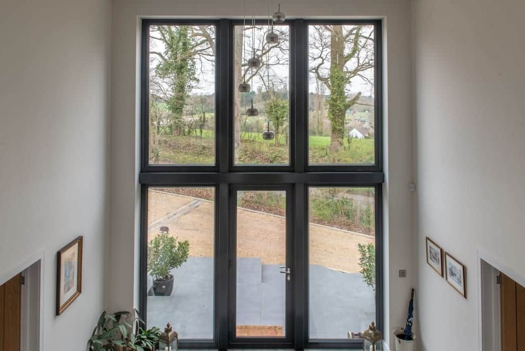 Origin aluminium bifold doors in 3-3-0 configuration, Hall of Light