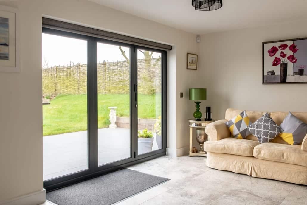 Origin aluminium flush sash windows on new-build, Hall of Light