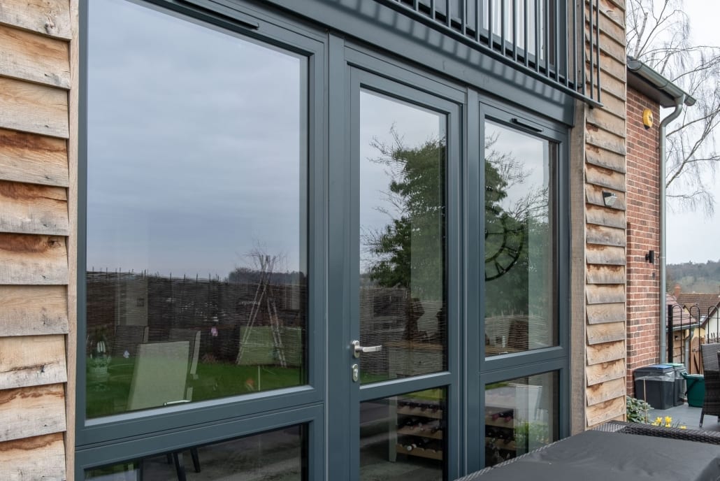 Origin aluminium bifold doors onto a living space