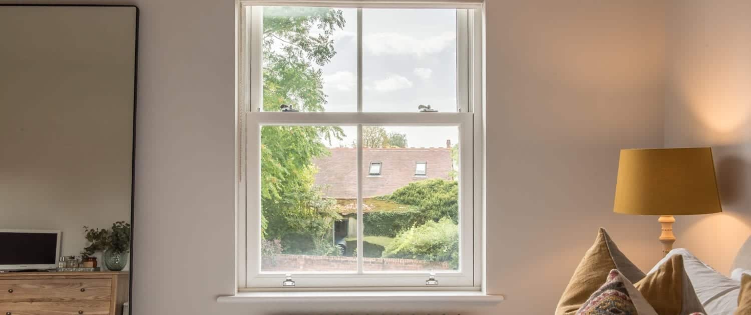 Roseview uPVC sliding sash window in bedroom, Windows Etc Essex