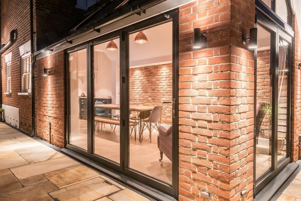 Bifold door detail on Colchester Edwardian rear extension