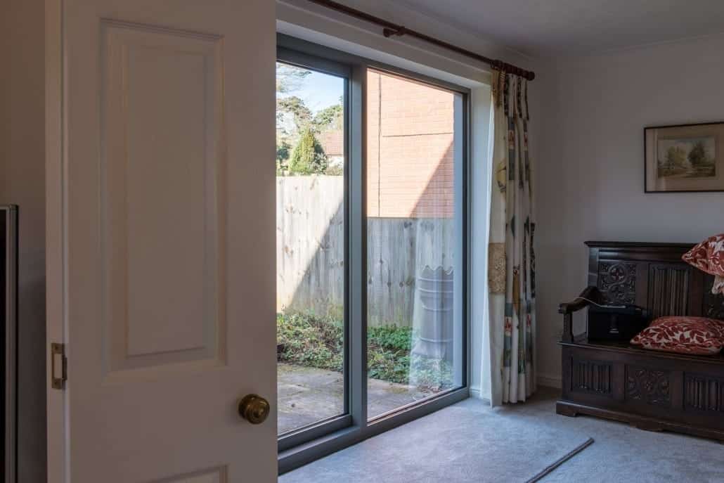 Origin aluminium windows, exterior view of detached house