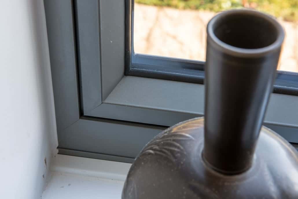 Origin aluminium flush sash windows, front elevation detail