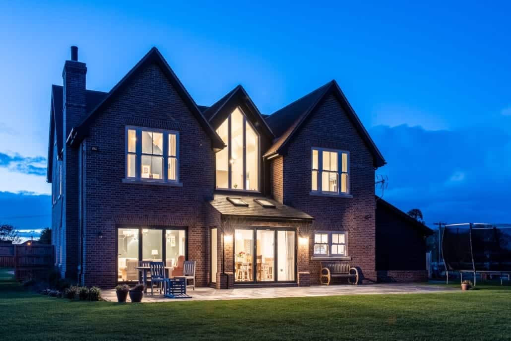 Smarts bifold doors fully open on farmhouse rear extension