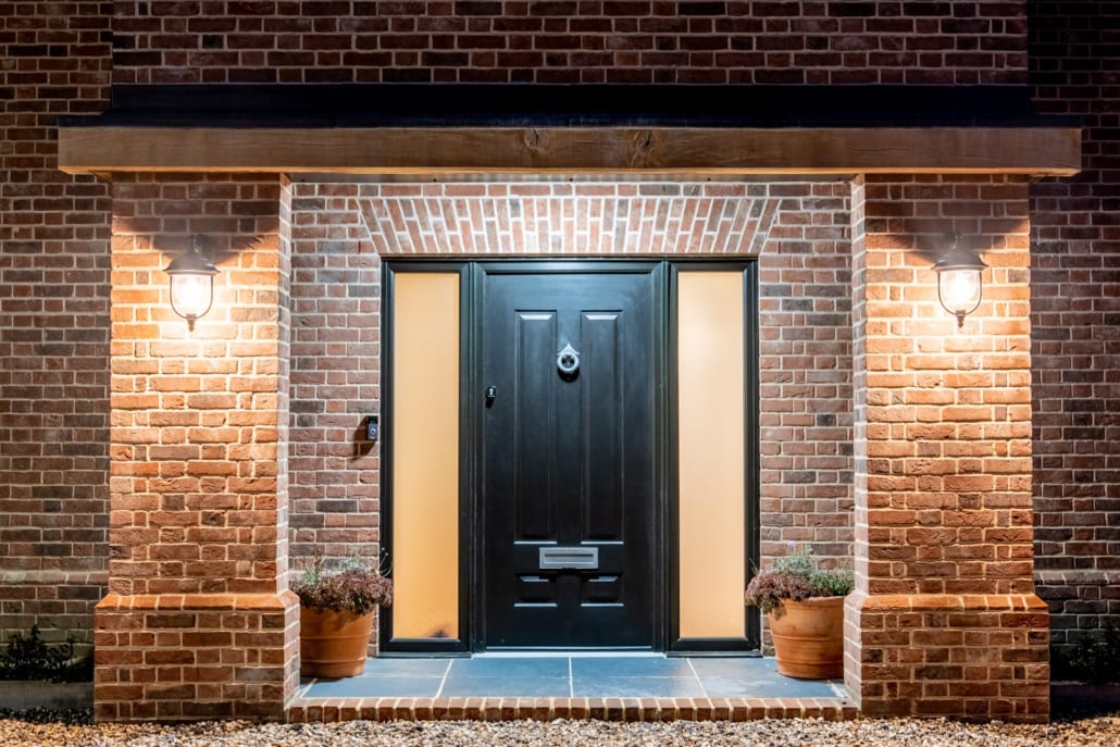 Smarts aluminium bifold doors on the rear elevation of a farmhouse