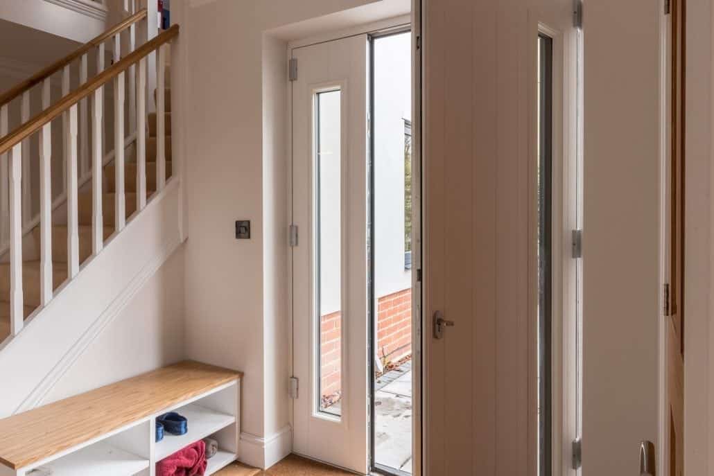 uPVC flush sash windows in anthracite grey on modern house elevation