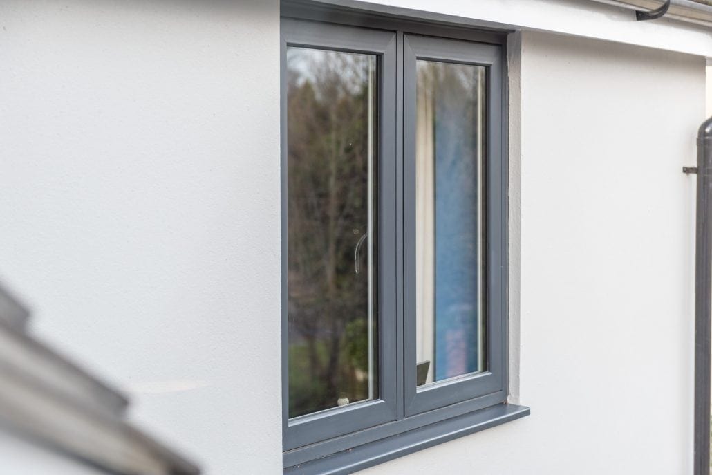 Solidor French door with slave door on family home front entrance