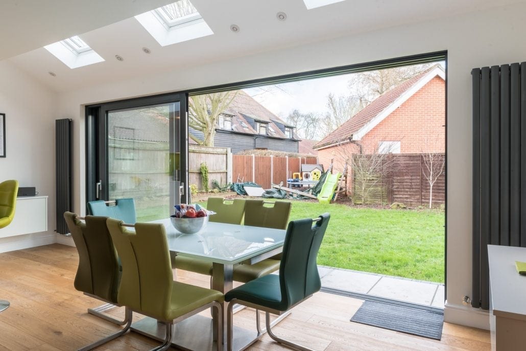 Solidor composite French door open showing 1.8m combined opening