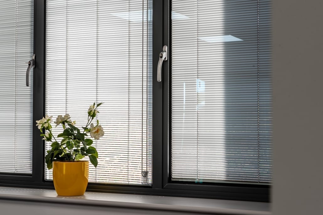 RAL 7012 Matt Grey aluminium windows, commercial glazing project, Dedham