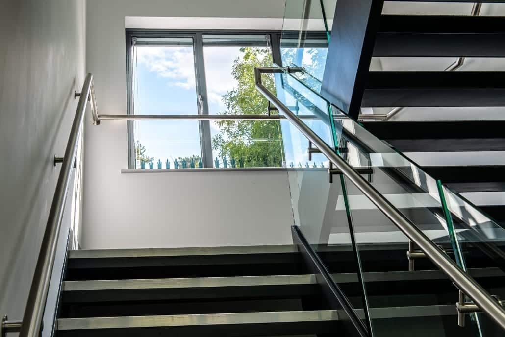 Smarts commercial aluminium windows, interior view, D A Cant Ltd offices