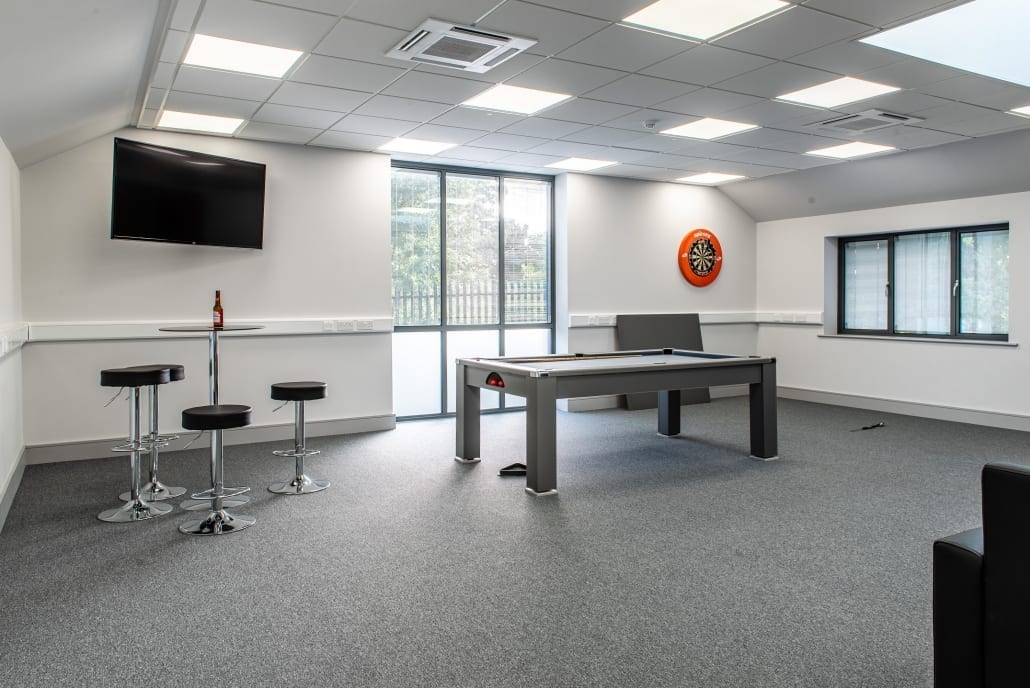 Commercial aluminium glazing, farm building style offices, Dedham, Essex