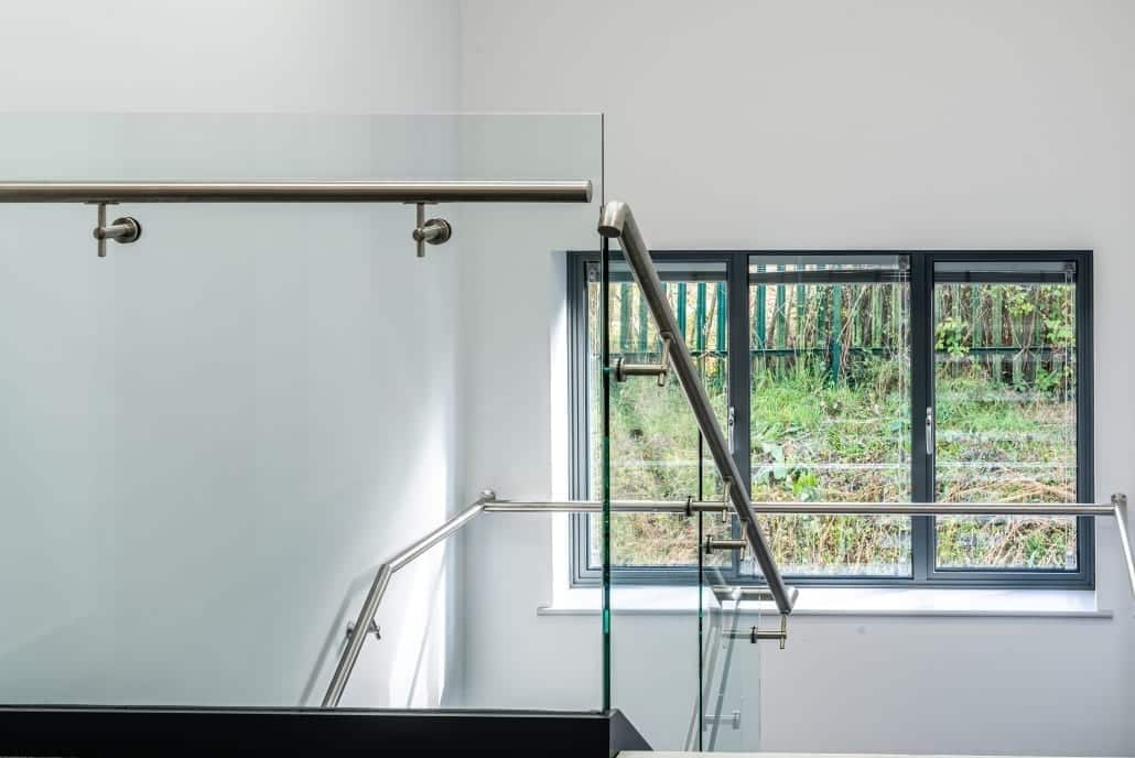 Slim sash aluminium windows with integral blinds, D A Cant Ltd, Dedham