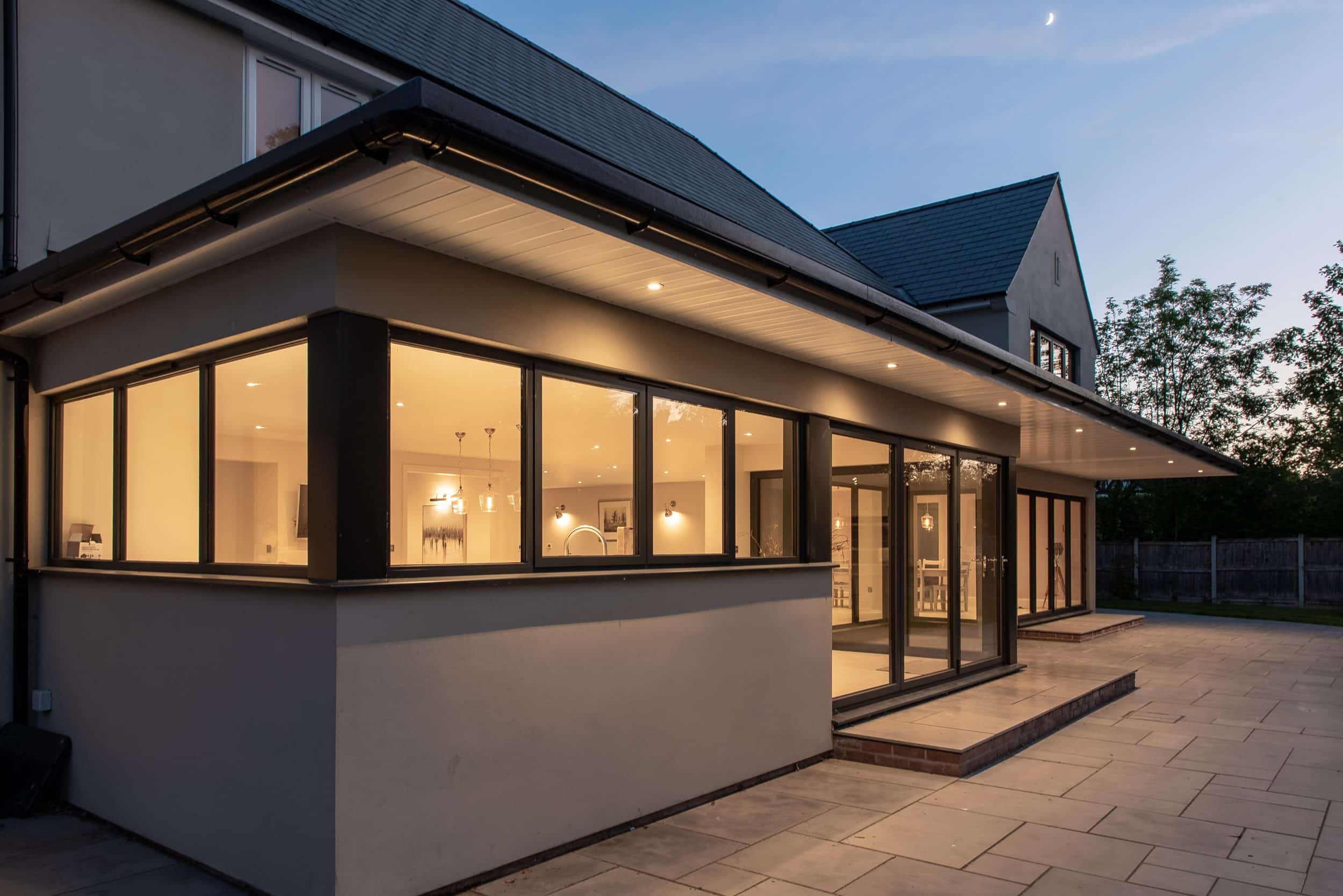 Smarts aluminium bifold doors and Alitherm 300 windows, North Colchester project