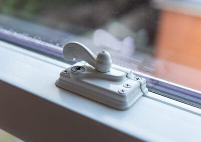 uPVC sash windows, side elevation new-build property
