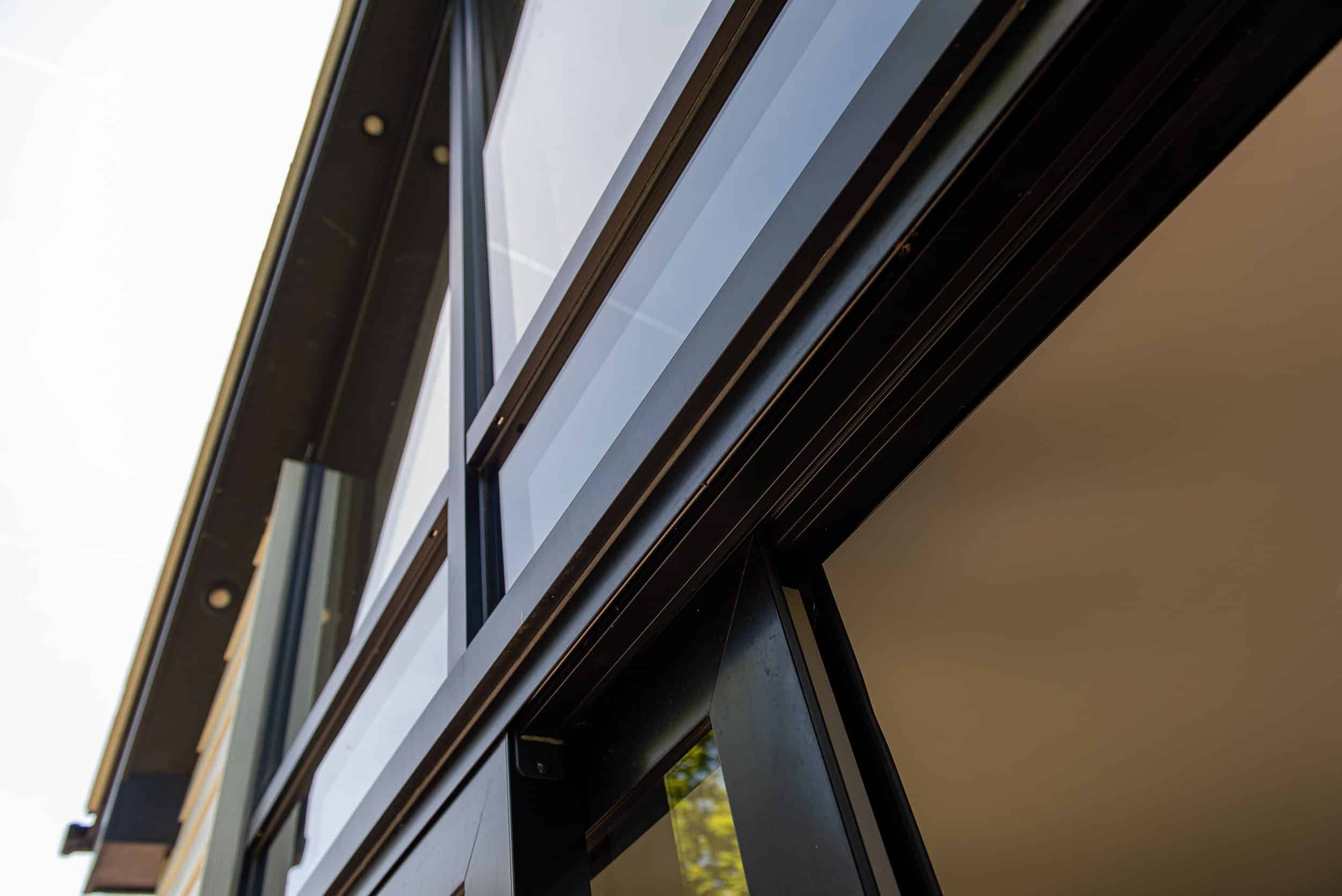 Commercial aluminium framing and gable glazing, garage to home office conversion