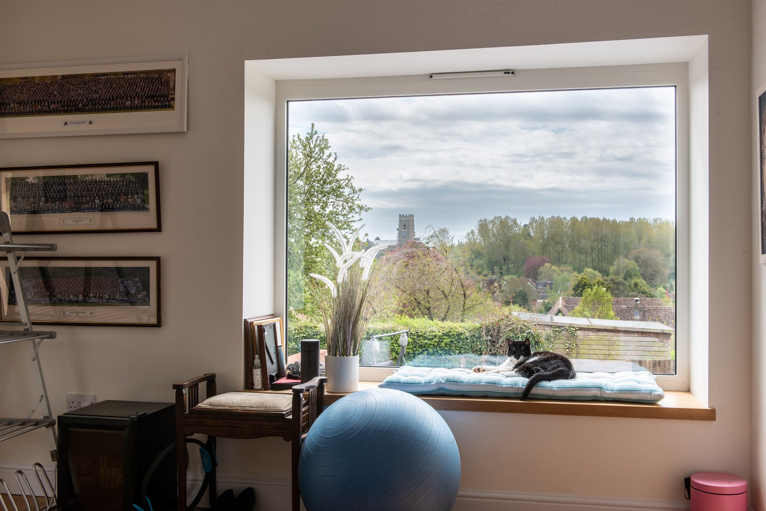 Interior view through Smarts aluminium windows at the Suffolk project