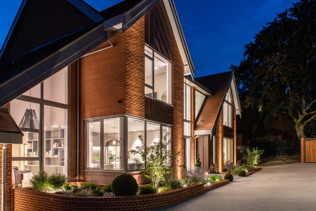 Origin sliding doors and roof light in an open-plan extension