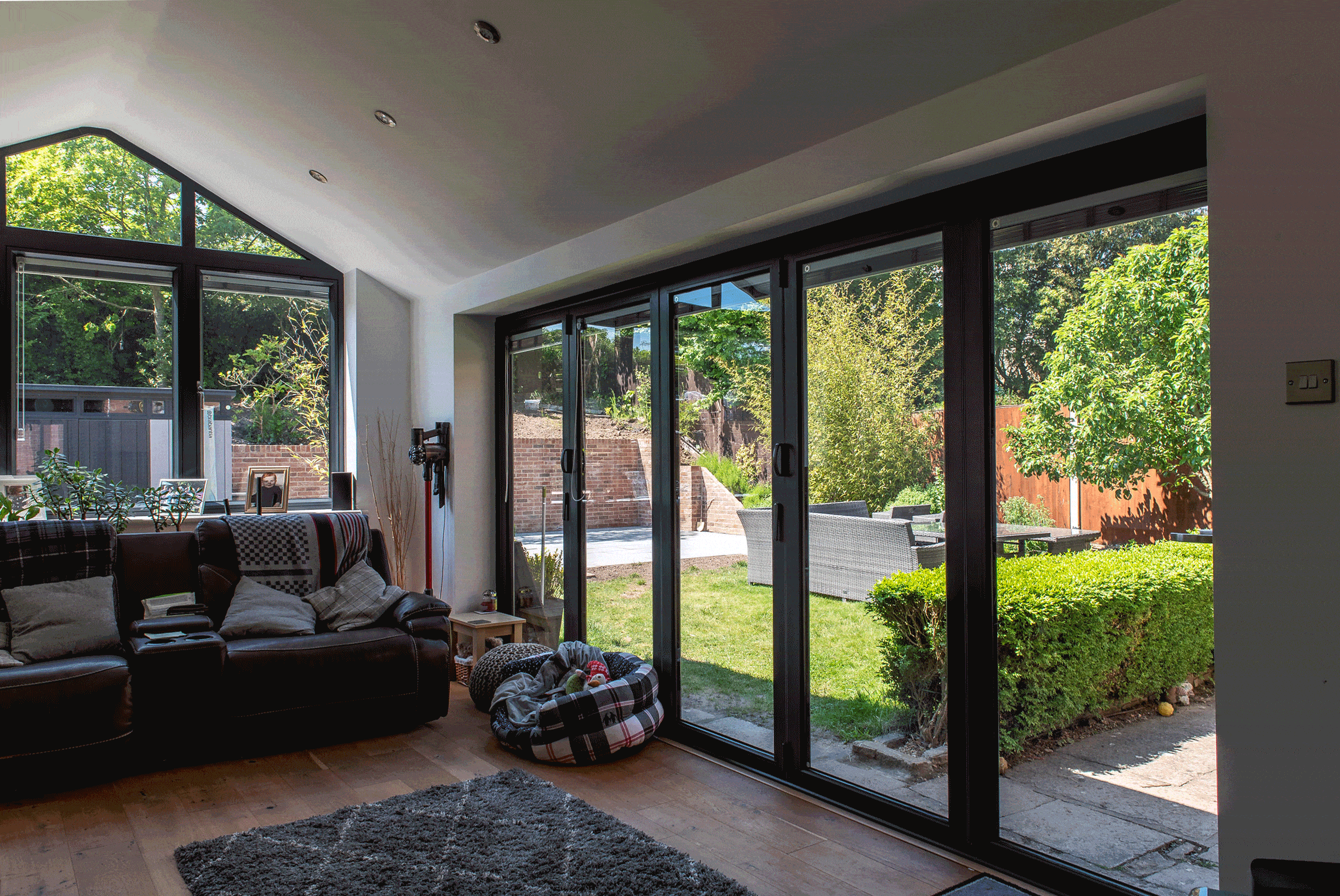 Origin aluminium bifold doors open on a Colchester residential property