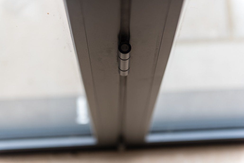 Aluminium glazing detail on extended rear of coastal chalet