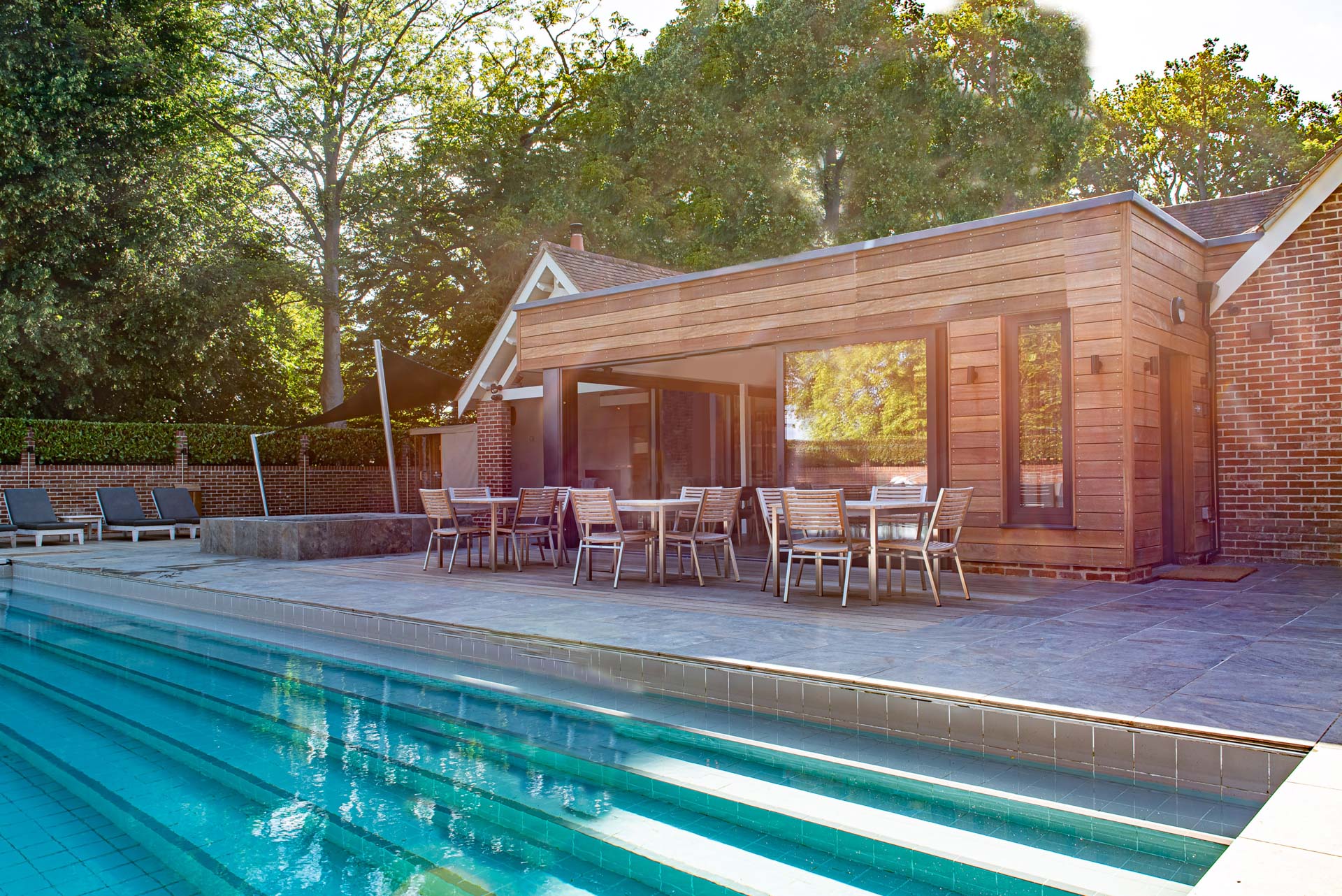Aluminium windows and aïr sliding doors at Maison Talbooth spa