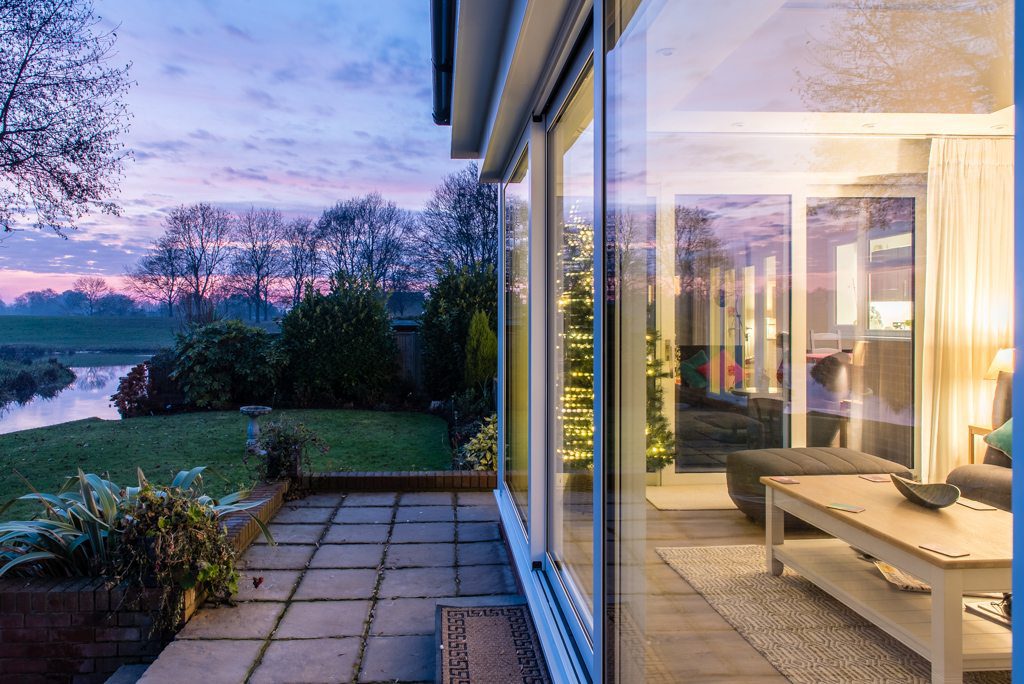 Juliette balcony to the main bedroom overlooking the River Stour