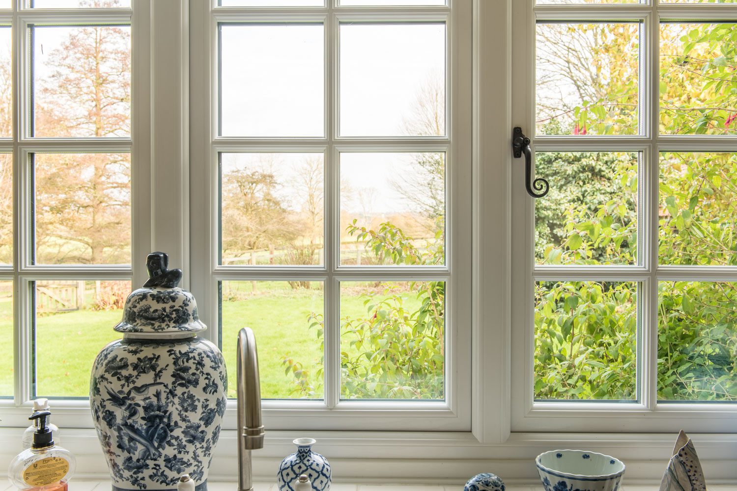 Full view of traditional uPVC stormproof window installation on Essex countryside property