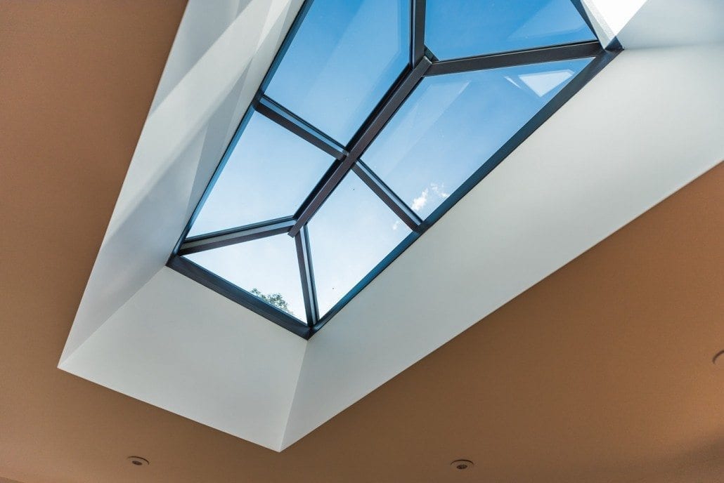 Atlas roof lantern from below, Kelvedon Essex project