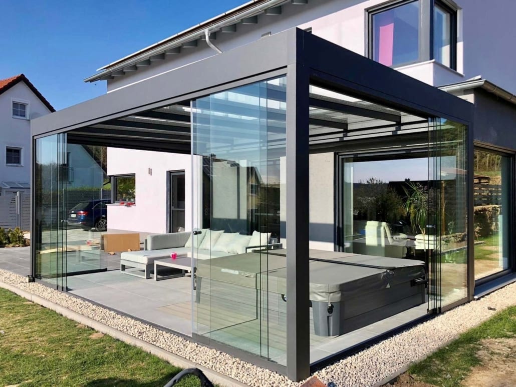 Sunparadise CUBO glass room with hot tub, Windows Etc Essex