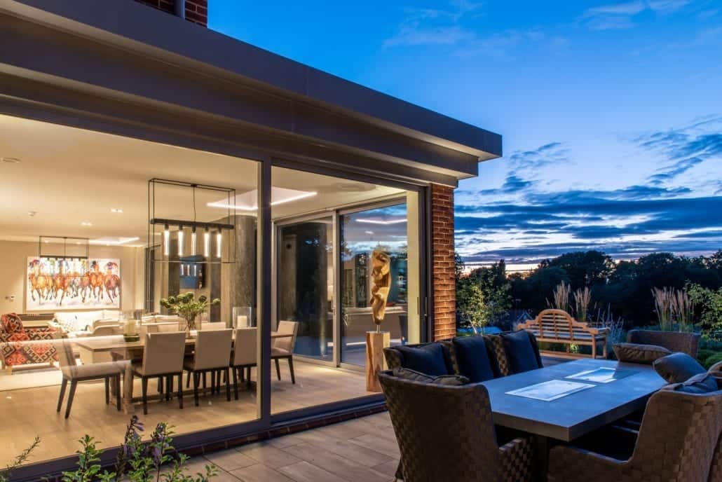 Origin sliding doors onto a garden terrace